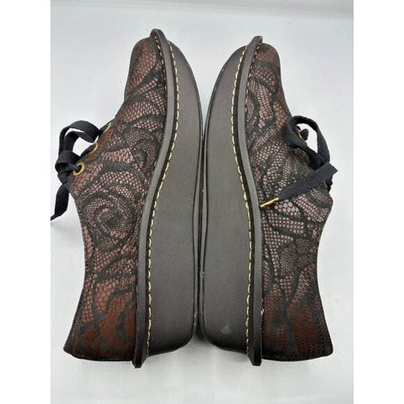 Alegria Leather‎ Lace-Up Casual Shoes Brown Floral Lace Pattern Womens 38 - Picture 6 of 8